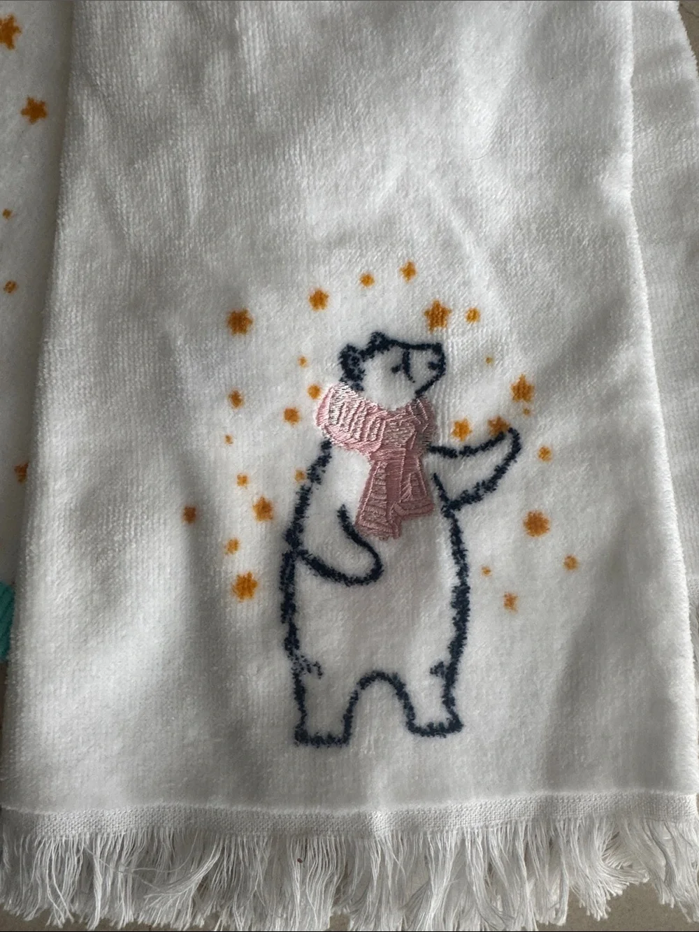 Wondershop Hand Towels with Polar Bear Embroidery and Yellow Stars ⭐️ 2 pack NWT